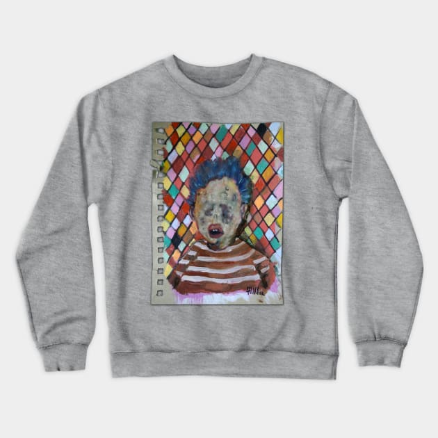 Cartoon ACID Clown | Weird Florida Man War Pig | Duck Acid | Bad Hero Portrait Lowbrow Pop Surreal Art | Youtube Star | Masterpieces | Original Oil Painting By Tyler Tilley Crewneck Sweatshirt by Tiger Picasso